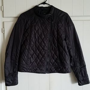 GAP black outdoor edition puffy moto jacket